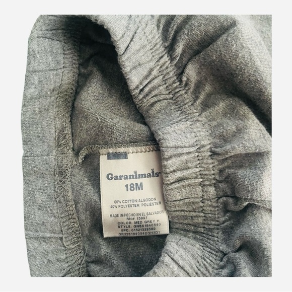 Garanimals casual play pull-on shorts 18 Months gray elastic waist white trim - Picture 5 of 6